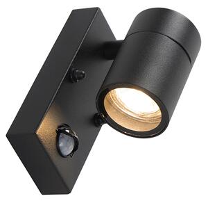 Lampada da parete per esterni nera con sensore di movimento IP44 - Solo