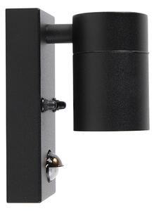 Lampada da parete per esterni nera con sensore di movimento IP44 - Solo