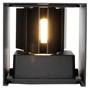 Lampada da parete per esterni nera con LED 2 luci IP54 - Edwin
