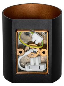 Applique da parete moderna nera con ottone - Sabbio