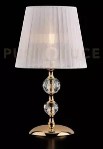 Lumetto in ferro dorato e cristallo 1 luce con paralume ruben