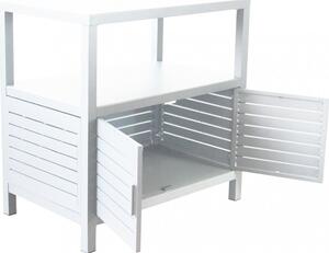 VivaGarden Armadietto da Esterno / Balcone in Metallo 2 ante Dimensioni 90x55x90 cm colore Bianco