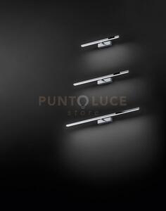 Applique in metallo verniciato cromo lucido riga led 16w cct 3000k 