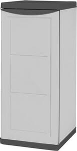 TRIOPLAST Armadietto da Esterno / Balcone in Plastica Antipioggia 1 anta 1 ripiano Dimensioni 40x45x91 cm colore Grigio/Nero