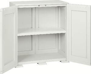 Tontarelli Armadietto da Esterno / Balcone in Plastica Antipioggia 2 ante 1 ripiano Dimensioni 86x43x79 cm colore Panna - Simplex