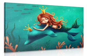 Stampa su tela – Sirena con delfino