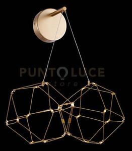 Lucciola lampada da parete, ottone, led 9,6w, lumen 816 3000k, l. c