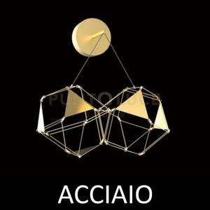 Lucciola pro lampada da parete con triangolo in metallo, acciaio le