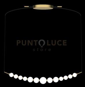 Lampada a sospensione perla, oro, 13 sfere, led 32 watt, lumen 2720