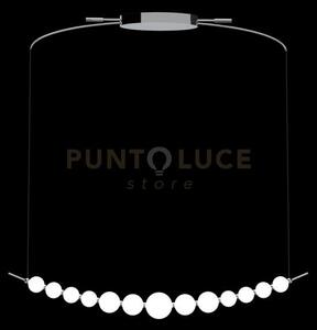 Lampada a sospensione perla, cromata, 13 sfere, led 32 watt, lumen 
