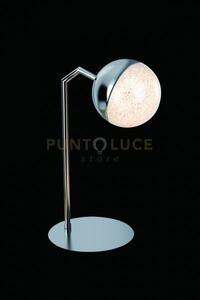 Atomo, lampada da tavolo, cristallo granulato, cromo, led 4,8w, 300