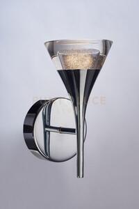 Jewel, lampada da parete, cristallo trasparente, cromo, led 6w, 300