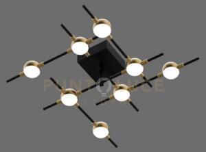 Lampadario a soffitto molecular mx18001067-8abg nero e oro