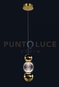 Lampada a sospensione brillante, oro lucido, led 6w, lumen 750, 300