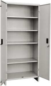 KETER Armadio da Esterno / Balcone in Metallo 2 ante 4 ripiani Dimensioni 175x60x40 cm colore Grigio