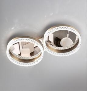 Lampada da soffitto regina, acrilico trasparente, oro satinato + mo