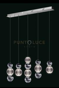 Lampada a sospensione brillante, luminosa, cromata, led 27w, lumen 