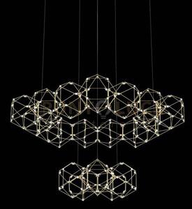 Lucciola 20 lampada a sospensione, ottone, led 3000k 96w, 8160lm, 