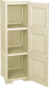 Tontarelli Armadio da Esterno / Balcone in Resina Antipioggia 1 anta 2 ripiani Dimensioni 40x43x125 cm colore Angora - Omnimodus