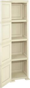 Tontarelli Armadio da Esterno / Balcone in Resina Antipioggia 1 anta 3 ripiani Dimensioni 40x43x164 cm colore Angora - Omnimodus