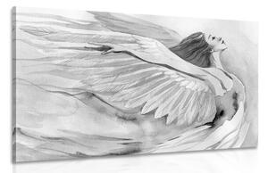 Quadro su tela – Angelo libero in bianco e nero