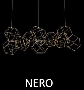 Lucciola 10 lampada a sospensione lineare, cromato nero led 3000k 