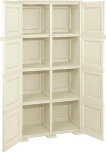 Tontarelli Armadio da Esterno / Balcone in Resina Antipioggia 2 ante 3 ripiani Dimensioni 79x43x164 cm colore Angora - Omnimodus