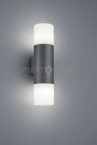 Hoosic applique da esterno bi-emissione antracite h. 33cm 2 luci at