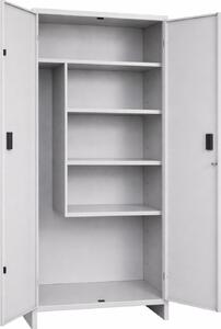 PROMETAL Armadio da Esterno Portascope in Metallo 2 Ante 4 Ripiani Dimensioni 60x40x179,5 cm colore Grigio