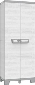 TERRY Armadio da Esterno Portascope in Plastica Antipioggia 2 ante 3 ripiani Dimensioni 68x39x172 cm colore Grigio - Sequoia