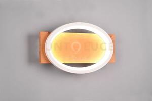 Applique a parete barca led metallo bianco e legno naturale 241110131