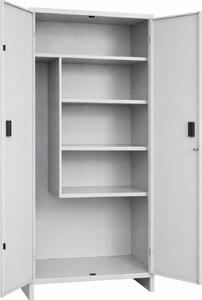TERRY Armadio da Esterno Portascope in Metallo 2 ante 4 ripiani Dimensioni 175x60x40 cm colore Grigio