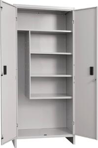 TERRY Armadio da Esterno Portascope in Metallo 2 ante 4 ripiani Dimensioni 80x40x175 cm colore Grigio