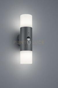 Hoosic applique led cilindro antracite e doppio diff. bianco con se