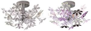 Flower applique fiori acrilico trasparente e colorato 2 luci attacc