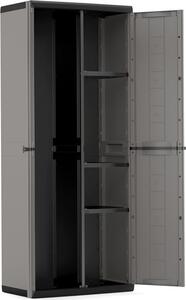 KIS Armadio da Esterno Portascope in Resina Antipioggia 2 ante 3 ripiani Dimensioni 68x39x166 cm colore Grigio
