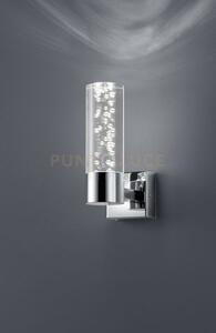 Bolsa applique bagno led cromo+diffusore trasparente bolle h.14,5 3