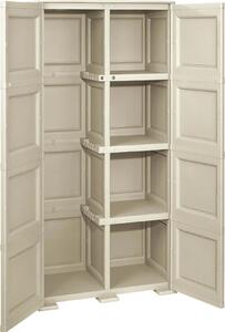 Tontarelli Armadio da Esterno Portascope in Resina Antipioggia 2 ante 3 ripiani Dimensioni 79x43x164 cm colore Angora - Omnimodus