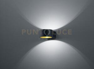 Lacapo applique led 4,3w 430lm, 3000k nera interno oro d. 10cm p. 15cm