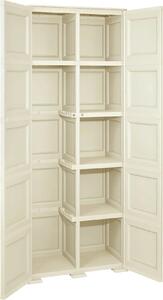 Tontarelli Armadio da Esterno Portascope in Resina Antipioggia 2 ante 5 ripiani Dimensioni 79x43x203 cm colore Angora - Omnimodus