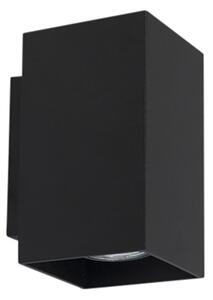 Set di 2 lampade da parete moderne nere quadrate 2 luci - Sandy