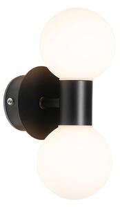 Lampada da parete moderna nera IP44 2 luci - Cederic