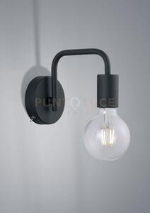 Diallo applique tubo metallo nero h.15cm 1 luce attacco e27