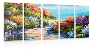 Quadri 5 pezzi – Mare floreale