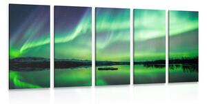 Quadri 5 pezzi – Aurora boreale
