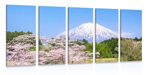 Quadri 5 pezzi – Vulcano Fuji