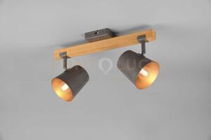 Bell barra 2 spots orientabili legno naturale diffusori metallo acc
