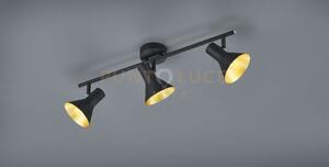 Nina barra 3 spots attacco e14 diffusori metallo nero + oro 58cm