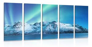 Quadri 5 pezzi – Aurora polare artica