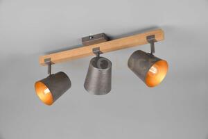 Bell barra 3 spots orientabili legno naturale diffusori metallo acc